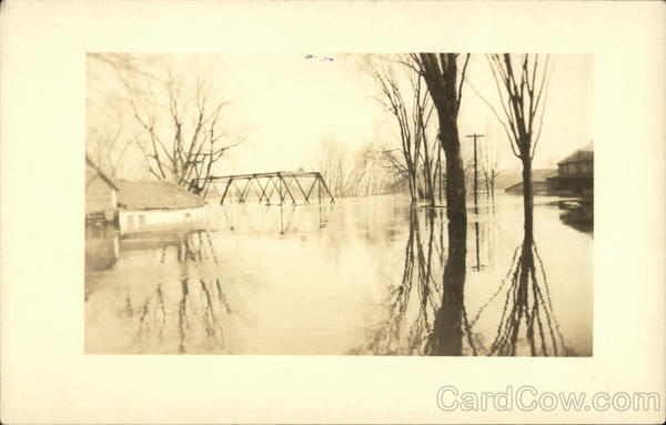 View of Flooded Town Hatfield Massachusetts