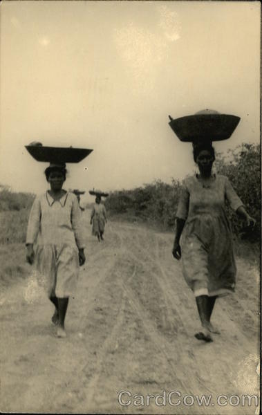 Women With Baskets on Heads Colombia South America