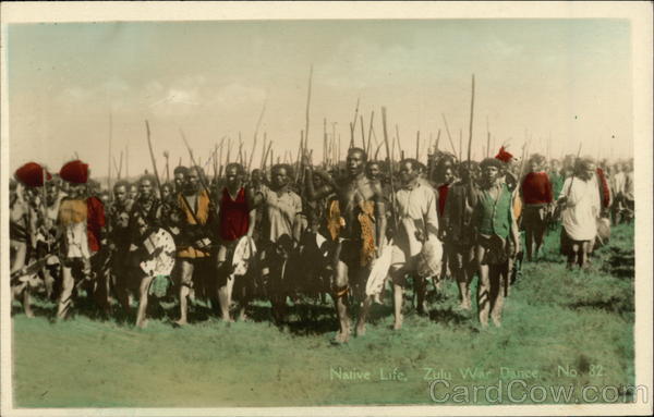 Native Life. Zulu War Dance Africa