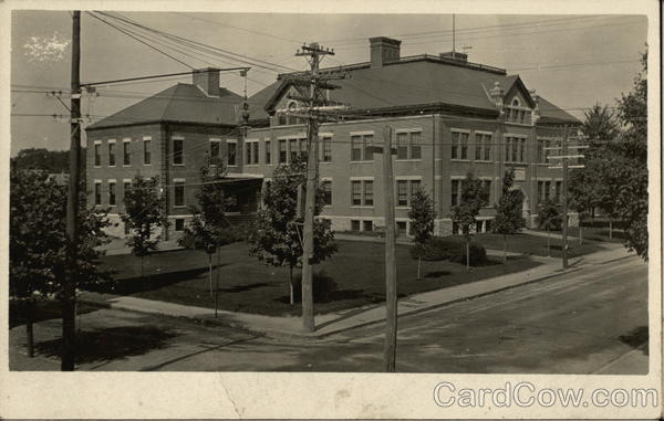 View of Large Brick Building, School? Massachusetts