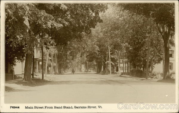 Main Street From Band Stand Saxtons River Vermont