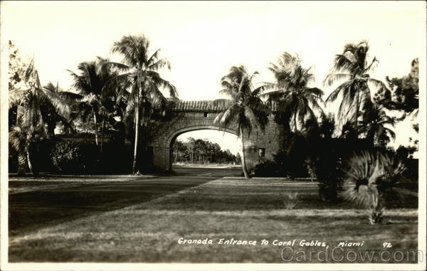 Granada Entrance to Coral Gables, Miami Florida