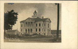 New City Hall Alpena, MI Postcard Postcard