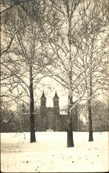 Building With Two Towers In Winter Indianapolis, IN Postcard Postcard