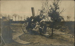 German Soldiers Firing Artillery Postcard