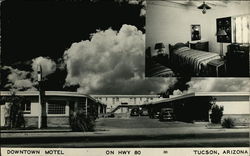 Downtown Motel on Highway 80 Postcard