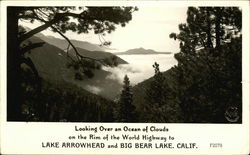 Looking Over an Ocean of Clouds on the Rim of the World Highway to Lake Arrowhead, Big Bear Lake, CA California Postcard Postcard