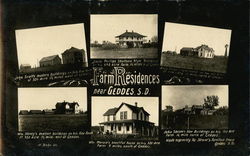 Farm Residences Near Geddes South Dakota Postcard Postcard