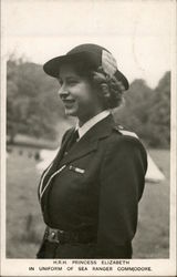 H.R.H. Princess Elizabeth in Uniform of Sea Ranger Commodore Postcard