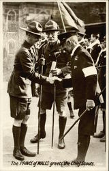 The Prince of Wales Greets the Chief Scouts Postcard