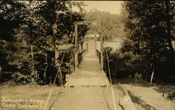 Suspension Bridge, Camp Delmont Green Lane, PA Postcard Postcard