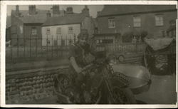 Boy Scout on early era motorcycle Postcard