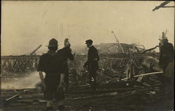 Inspection after a industrial fire Postcard