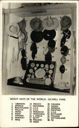 Scout hats of the world Gilwell Park, England Postcard Postcard