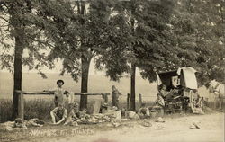 Waiting for Dinner Boy Scouts Postcard Postcard