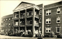 People Standing on Porches of Messiah Home Postcard