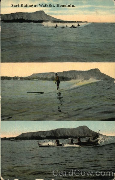 Surf Riding at Waikiki Honolulu Hawaii