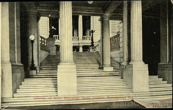 State Capitol - Interior of Main Entrance Providence Rhode Island