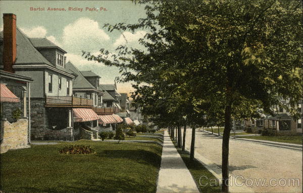 Residential View of Bartol Avenue Ridley Park Pennsylvania