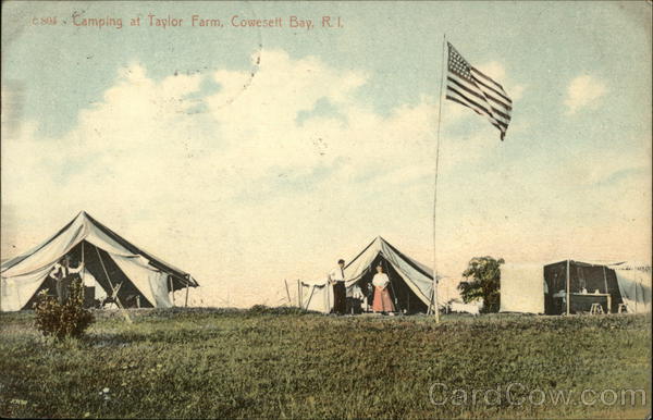 Camping at Taylor Farm, Cowesett Bay Warwick Rhode Island