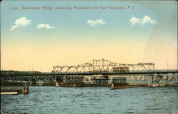 Washington Bridge Connecting Providence and East Providence Rhode Island Postcard Postcard