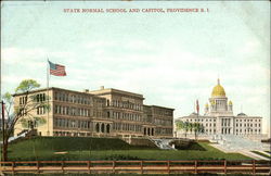 State Normal School and Capitol Postcard