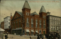 Town House Square and First Church Postcard
