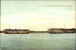 US Receiving Ships, Richmond & Franklin Postcard
