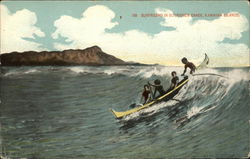 Surfriding in Outrigger Canoe Postcard