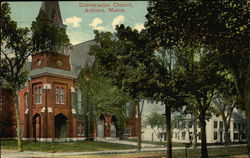 Street View of Universalist Church Auburn, ME Postcard Postcard