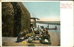 Grass Hut and Native Luau Honolulu, HI Postcard Postcard