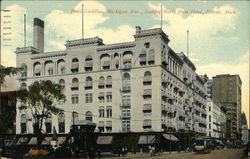 Hotel Cadillac, Michigan Avenue, Looking North from Hotel Postcard