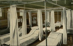Ladies' Rest Room, Original Black Water Bath House Postcard