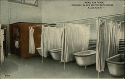 Men's Tub Room, Original Black Water Bath House Postcard