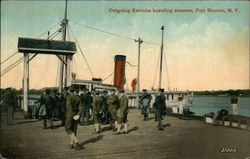 Outgoing Recruits Boarding Steamer, Fort Slocum Postcard