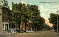 Court and London Streets Portsmouth, VA Postcard Postcard