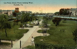 Lee Park, Ghent Ward, Looking West Postcard
