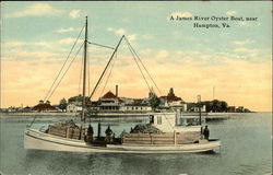 James River Oyster Boat Hampton, VA Postcard Postcard