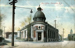 Street View of Post Office Pawtucket, RI Postcard Postcard