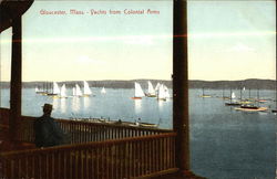 Yachts from Colonial Arms Gloucester, MA Postcard Postcard