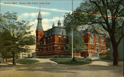 Beverly High School, South Front Massachusetts Postcard Postcard