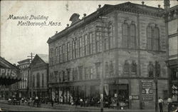 Street View of Masonic Building Postcard