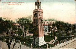 Carrie Tower, College Campus Providence, RI Postcard Postcard