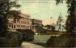 Normal School and State Capitol Providence, RI Postcard Postcard