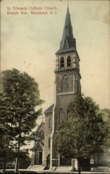 St Edwards Catholic Church, Branch Avenue, Wanskuck Providence, RI Postcard 
