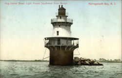 Hog Island Shoal Light House Southwest from Bristol Postcard