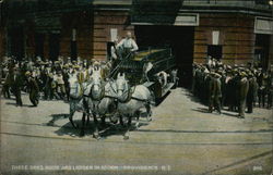 Three Ones Hook and Ladder in Action Providence, RI Postcard Postcard