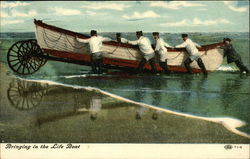 Bringing in the Life Boat Boats, Ships Postcard Postcard