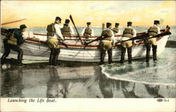 Launching the Life Boat Boats, Ships Postcard Postcard