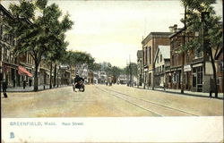 Main Street In Greenfield, Massachusetts Postcard Postcard